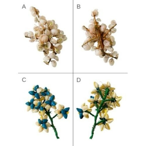 Vintage Millinery Bridal Flowers Lot Picks Bouquets Tiaras Hand Made Tiny Shells - Picture 5 of 16